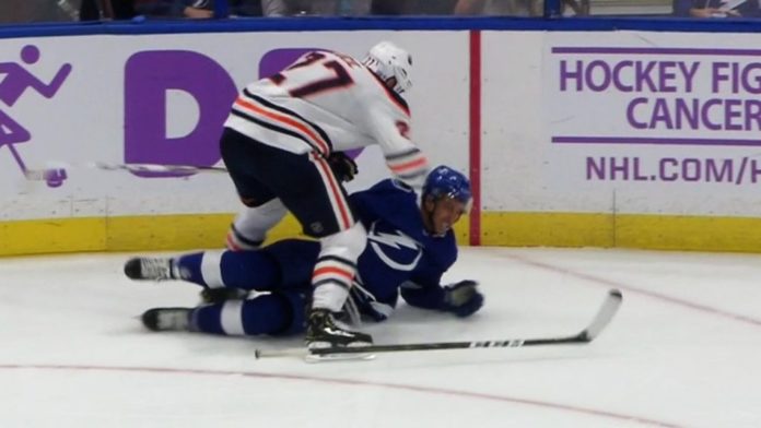 Lucic Joseph Milan Lucic punches Mathieu Joseph