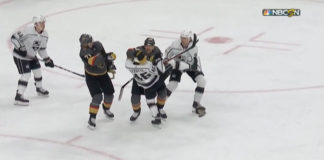 Max Pacioretty protects Blake Lizotte’s head after scary collision