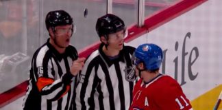 Ref tells a complaining Brendan Gallagher to go f*ck himself Ref Dean Morton yells back at Brendan Gallagher
