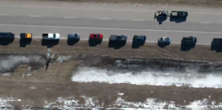 Over 15km of cars line up on Saskatchewan highway to welcome home Colby Cave’s family Over 15km of cars line up for Colby Cave on Highway 16 in