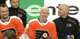 Flyers’ forward Oskar Lindblom set to undergo final cancer treatments Flyers' forward Oskar Lindblom smiles for the team picture