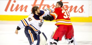 NHL Playoff exhibition schedule includes Battle of Alberta and Battle of Pennsylvania Mike Smith and Cam Talbot drop the gloves