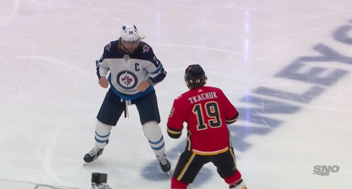 Wheeler-fights-Tkachuk Blake Wheeler fights Matthew Tkachuk