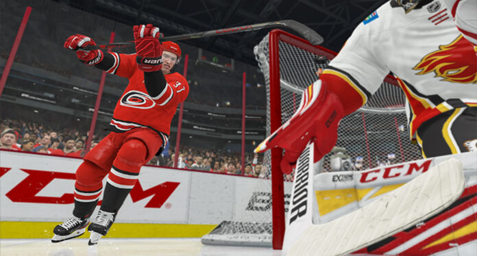 Andrei-Svechnikov-the-Michigan Carolina Hurricanes' forward Andrei Svechnikov scores with the Michigan move in NHL 21