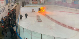 Zamboni catches on fire at hockey game in Rochester Zamboni catches on fire at hockey game in Rochester