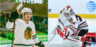 Rookies leading the way in Chicago Pius Suter and Kevin Lankinen of the Chicago Blackhawks