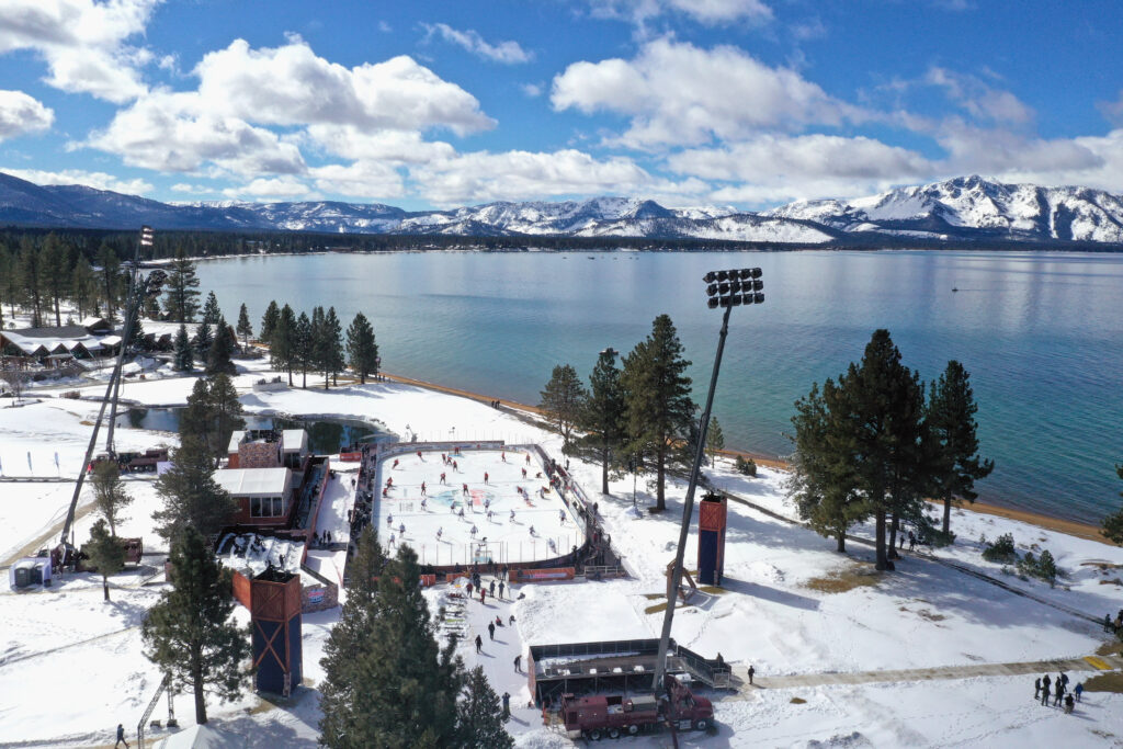 The scenery at the NHL outdoor games at Lake Tahoe