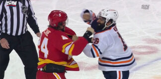 Jujhar Khaira gets knocked out by Brett Ritchie in one-sided fight Edmonton Oilers forward Jujhar Khaira knocks out Calgary Flames forward Brett Ritchie