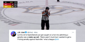 Hot mic picks up ref admitting to make-up penalty call Ref caught on hot mic admitting to makeup penalty call