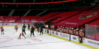 Flames try to steal game puck from Filip Gustavsson after his first NHL win Rasmus Andersson steals the game puck from Filip Gustavsson