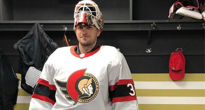 Anisimov Artem Anisimov dresses as backup goalie