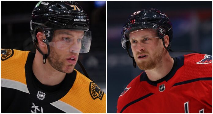 Taylor Hall and Anthony Mantha Taylor Hall and Anthony Mantha after being traded to new teams