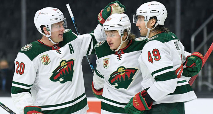 Kaprizov-goal Kirill Kaprizov celebrates a goal with the Minnesota Wild