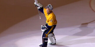 Pekka Rinne receives huge ovation in potential final game as Nashville Predator Pekka Rinne does a victory lap