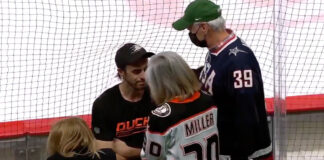 Ryan Miller shares emotional moment with parents after final NHL game Ryan Miller shares an emotional moment with his parents