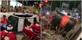 Montreal fans riot, flip police car following series-clinching victory Montreal fans riot after beating Vegas
