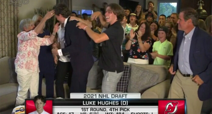 Jack-Hughes-reaction-Luke Jack Hughes reaction Luke drafted