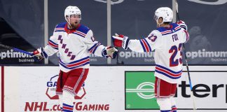 2021-22 NHL Metropolitan Division Predictions New York Rangers' Alexis Lafreniere and Adam Fox celebrate a goal