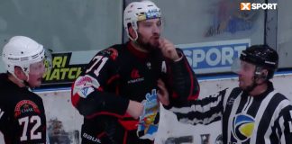 Ukraine hockey player ejected after racist gesture Andrei Deniskin makes racist gesture to Jalen Smereck of HC Donbass