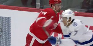 Dylan Larkin ejected for intent to injure vs Lightning Dylan Larkin punches Mathieu Joseph