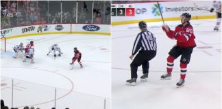 Jack Hughes scores incredible OT winner, throws stick into stands to celebrate Jack Hughes OT winner and stick celebration