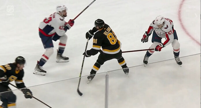 Tom-Wilson-big-hit Washington Capitals' Tom Wilson injures Boston Bruins' Anton Blidh with big hit