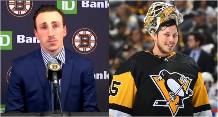 Brad Marchand Tristan Jarry Brad Marchand reveals what he said to Tristan Jarry