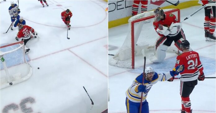 Sabres win goal Sabres win on bizarre game-winning goal versus Chicago