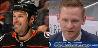 Corey Perry gets emotional speaking about Ryan Getzlaf retiring Corey Perry gets emotional speaking about Ryan Getzlaf