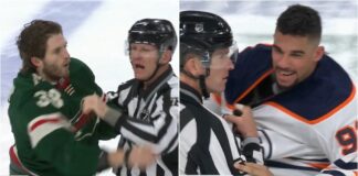 Ryan Hartman flips off Evander Kane Minnesota Wild forward Ryan Hartman flips off Edmonton forward Evander Kane with middle finger