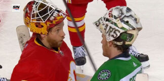 Jacob Markstrom shows respect for Jake Oettinger after incredible performance Jacob Markstrom and Jake Oettinger handshake line