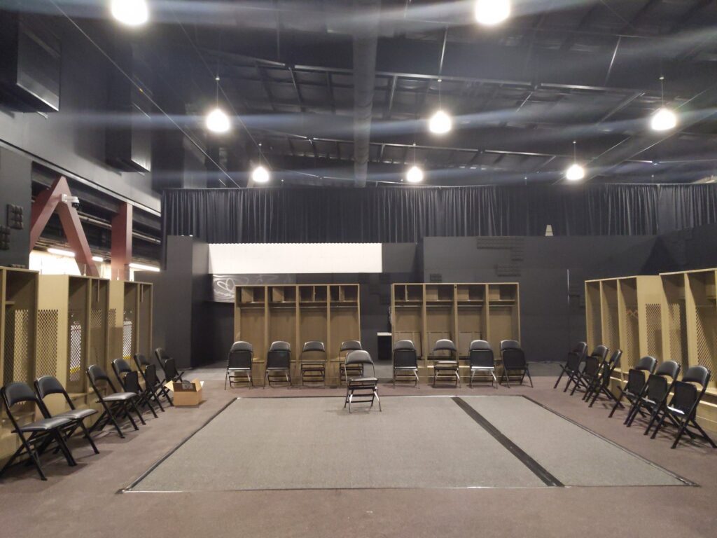 Photo shows dressing room at Arizona Coyotes Mullett Arena