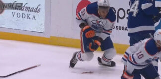 Evander Kane gets cut by Pat Maroon’s skate blade Evander Kane cut by skate of Pat Maroon