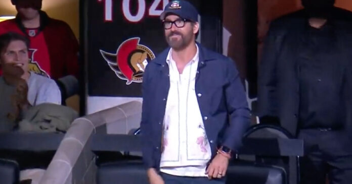 Ryan-Reynolds-Senators-game Ryan Reynolds attends Ottawa Senators NHL game