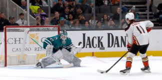 Trevor Zegras scores mesmerzing shootout goal vs Sharks Trevor Zegras scores shootout goal on James Reimer