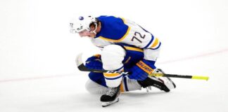 Tage Thompson pays tribute to Damar Hamlin with hat trick Tage Thompson