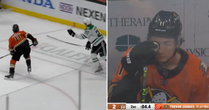 Trevor Zegras penalty for stealing Joel Kirvanta's stick Trevor Zegras gets penalty for stealing Joel Kirvanta's stick