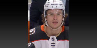 Trevor Zegras sings along to Taylor Swift on the bench Trevor Zegras singing Taylor Swift