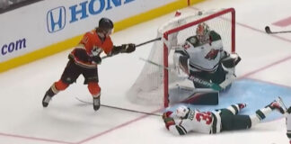 Trevor Zegras scores another Michigan goal that gets taken back for offside Trevor Zegras scores Michigan goal vs Minnesota Wild
