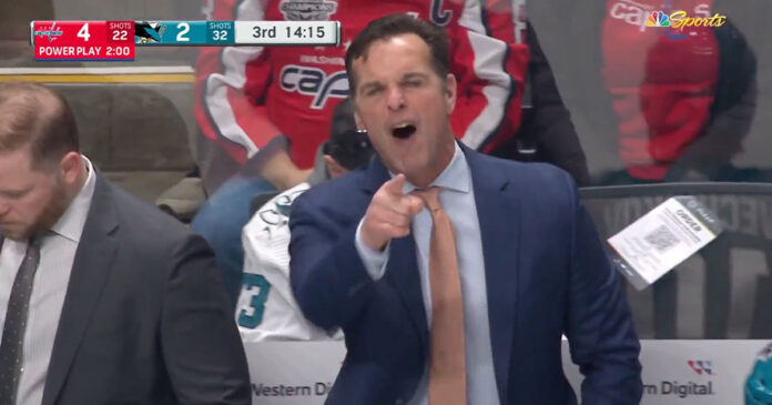 David-Quinn-ejected San Jose Sharks coach David Quinn ejected for abuse of officials against Washington