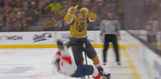 Ivan Barbashev lays out Radko Gudas with massive reverse hit