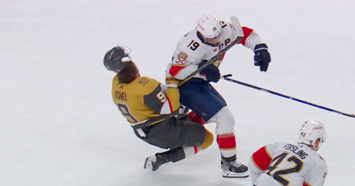 Tkachuk-hit-on-Eichel Matthew Tkachuk huge hit on Jack Eichel