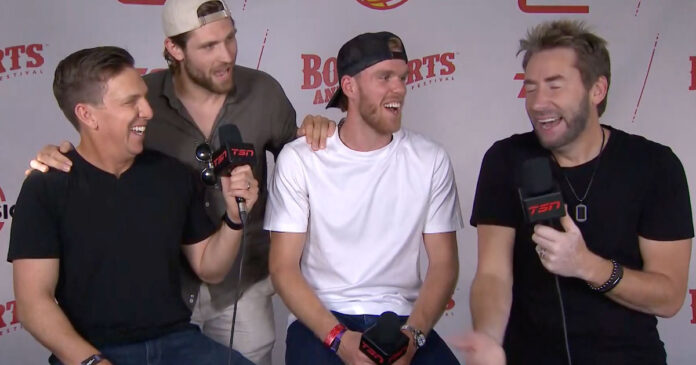 McDavid-and-Draisaitl-interview Connor McDavid and Leon Draisaitl interview with Nickelback Chad Kroeger