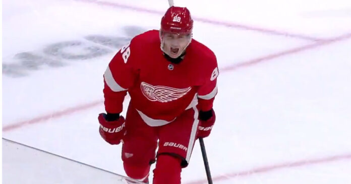 Kane-first-goal-Red-Wings Patrick Kane scores his first goal with the Detroit Red Wings in loss to Ottawa Senators