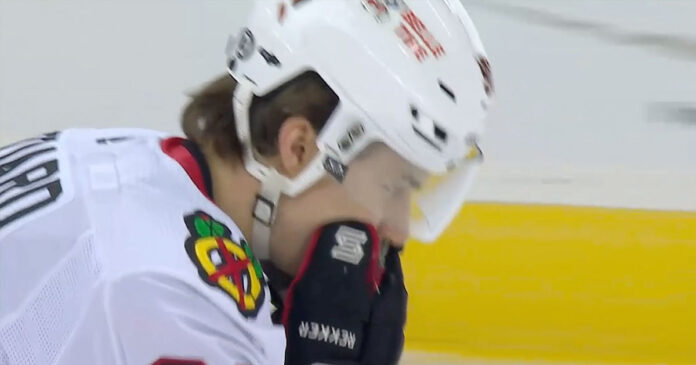 Bedard-injury Connor Bedard injury after hit from Brendan Smith