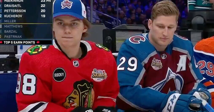 Bedard-MacKinnon Nathan MacKinnon steals Connor Bedard's stick