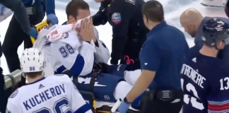 Sergachev Stretchered Off Ice After Gruesome Leg Injury Against Rangers Mikhail Sergachev injury against Rangers