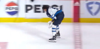 Brenden Dillon cut by skate blade