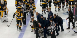 NHL Referee Steve Kozari Stretchered Off Ice After Collision with Lightning’s Haydn Fleury NHL ref Steve Kozari stretchered off the ice