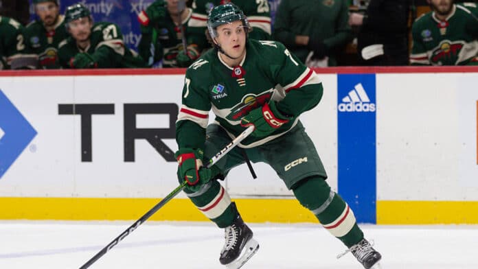 Brock-Faber-extension Brock Faber Minnesota Wild defenseman on the ice